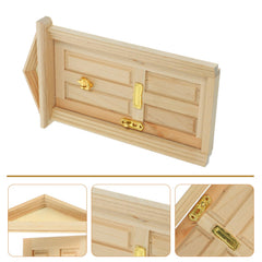 Zerodeko 1:12 dollhouse door frame in polished wood for mini interiors