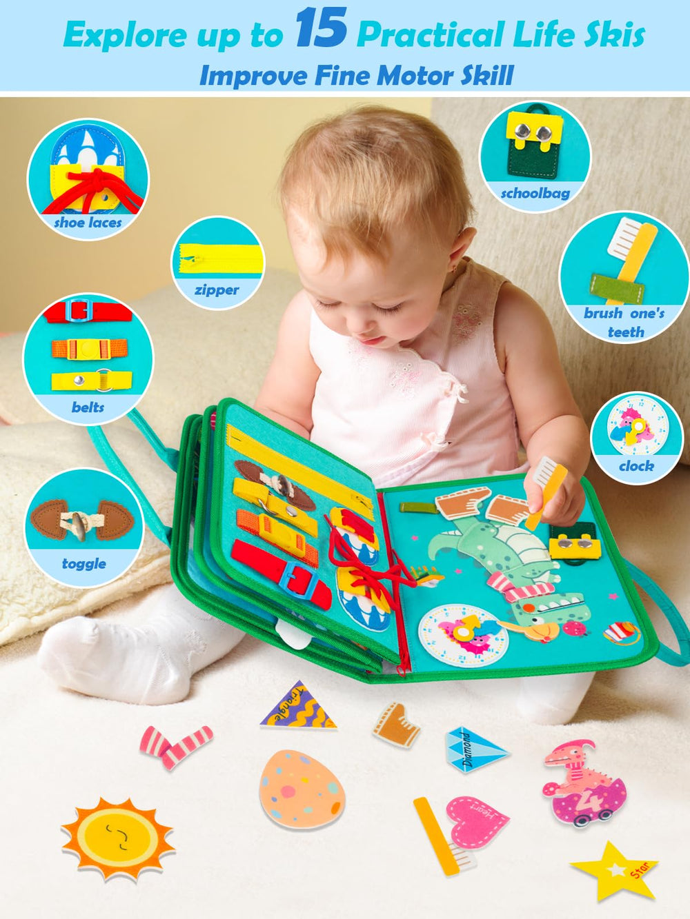 ZEROMX Busy Board number trains and shapes puzzle for basic math