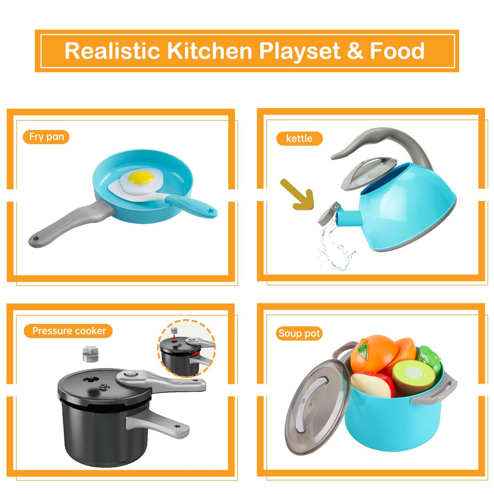 Zero Zoo peel-and-cut fruits and vegetables playset in turquoise enhances sensory play.