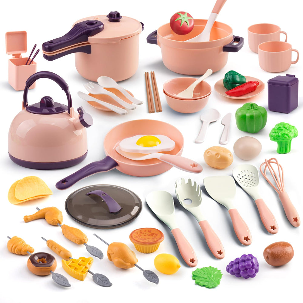 Zero Zoo pink tableware set helping kids learn sharing during pretend meals.