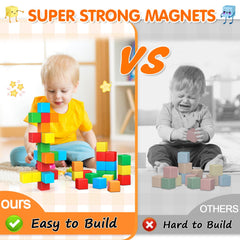 Zerxona blocks in use with kids stacking to boost spatial thinking.