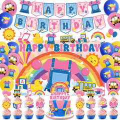 Zestoluxe cartoon teacher backdrop adds playful classroom flair to party photos