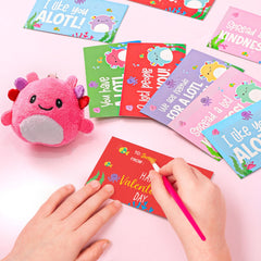 Zesua colorful axolotl plush collection with several vibrant hues.