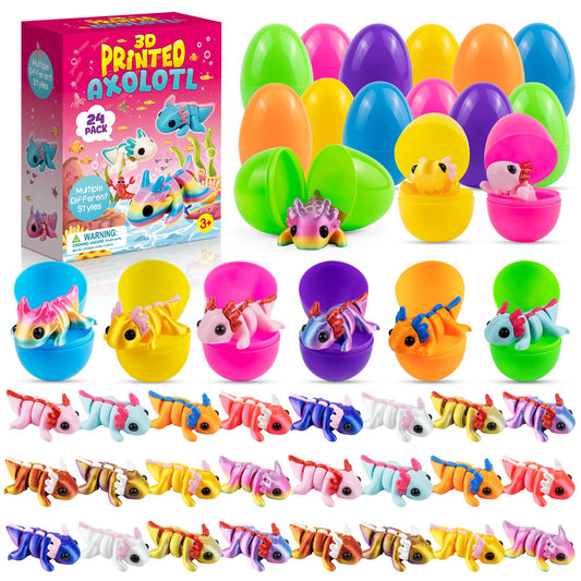 Zesua Easter eggs with pre-filled axolotl toys for exciting egg hunts.