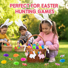 Outdoor egg hunt-ready design supports tactile play with Zesua axolotls.
