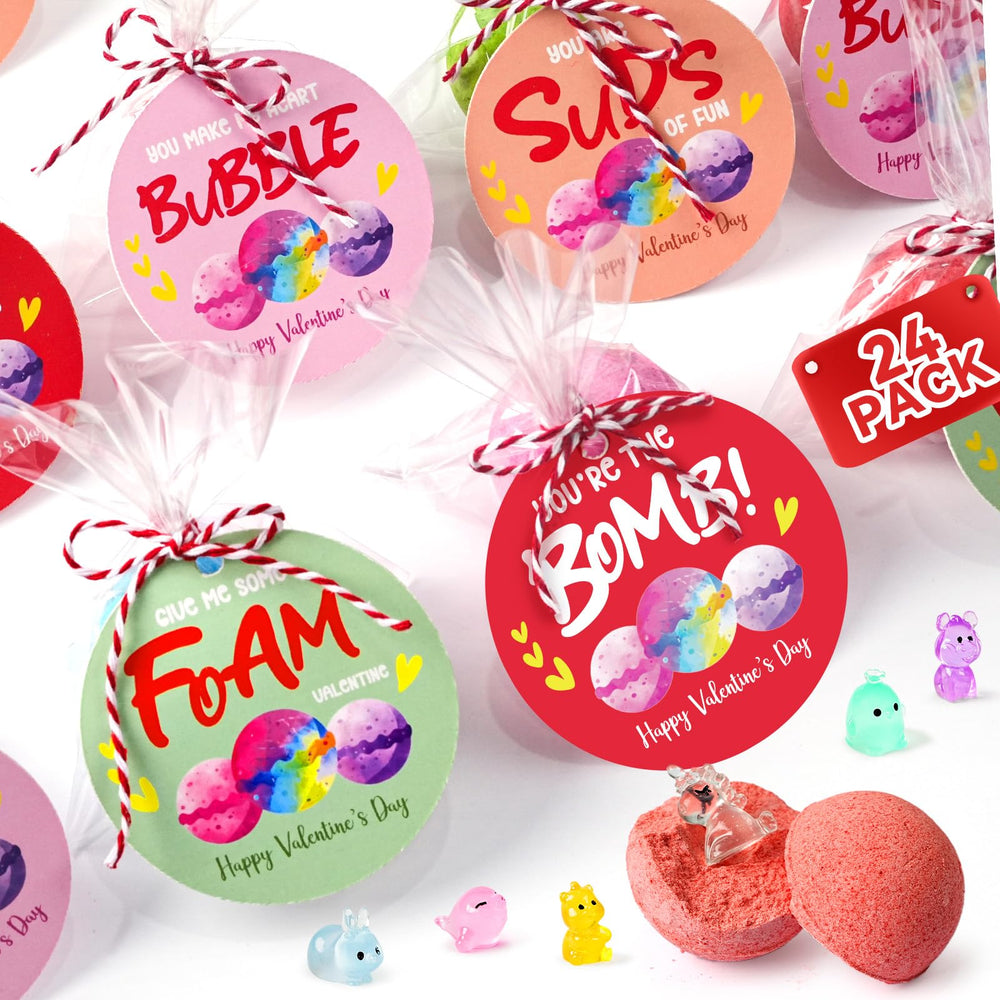 Zesua Valentine's bath bombs packaging shown as a gift-ready display.