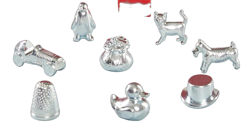 ZETEADE eight-piece replacement tokens for classic board games; ideal for replacing Monopoly pieces.