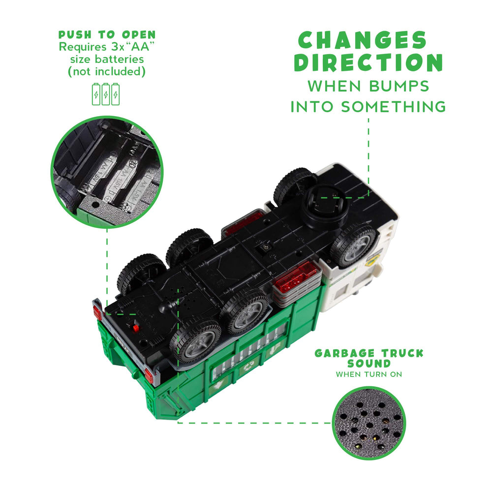 Zetz Brands battery-operated toy garbage truck delivers quick, responsive playtime.