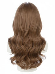 ZGXYZXMY brown wig soft-shine closeup highlights natural texture and bounce.