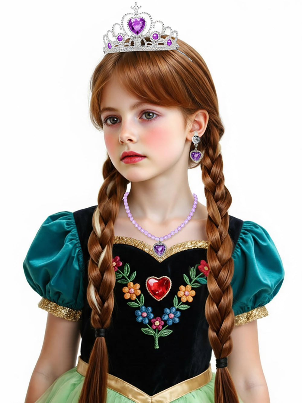 ZGXYZXMY twin-ponytail cosplay wig with crown adds regal flair for parties.