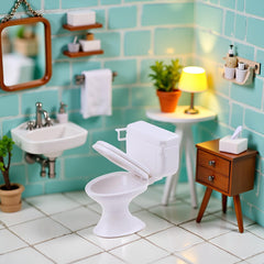 ZhangyiHot white toilet cake topper for dessert displays and party decor.