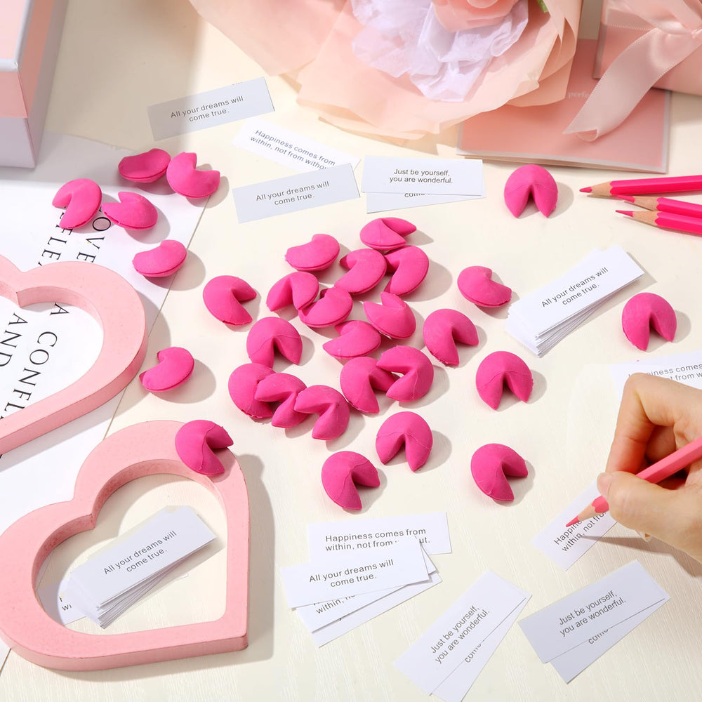 Zhanmai 48-pack hot pink fortune cookies ideal for party favors.