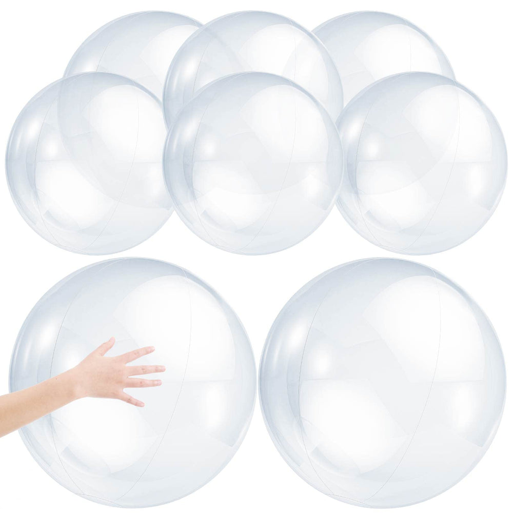 Zhanmai 16-inch clear beach ball shines in sunlight, ideal for beach games