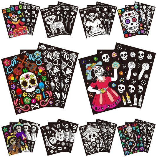 Zhanmai Day of the Dead posters for kids' color crafts, ideal for party activities.