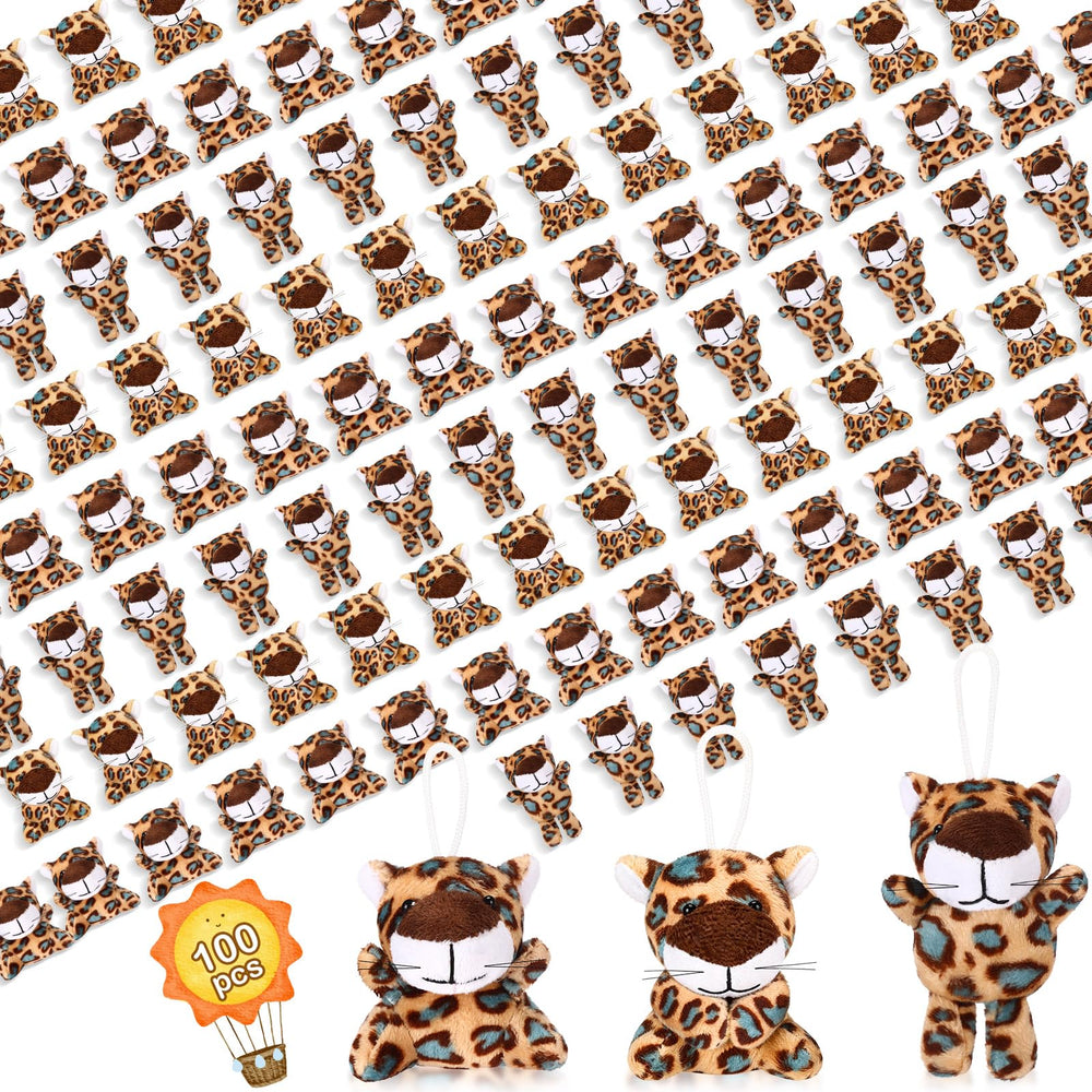 Zhanmai mini cheetah plush keychain close-up, bright yellow design ideal for party favors