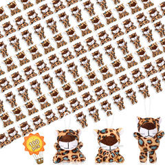 Zhanmai mini cheetah plush keychain close-up, bright yellow design ideal for party favors