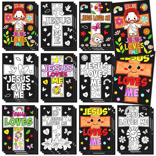 Zhanmai Jesus Loves Me posters for classroom coloring and Sunday School.