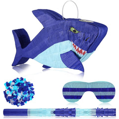 Zhanmai shark pinata front view, perfect for a summer party decoration and game.