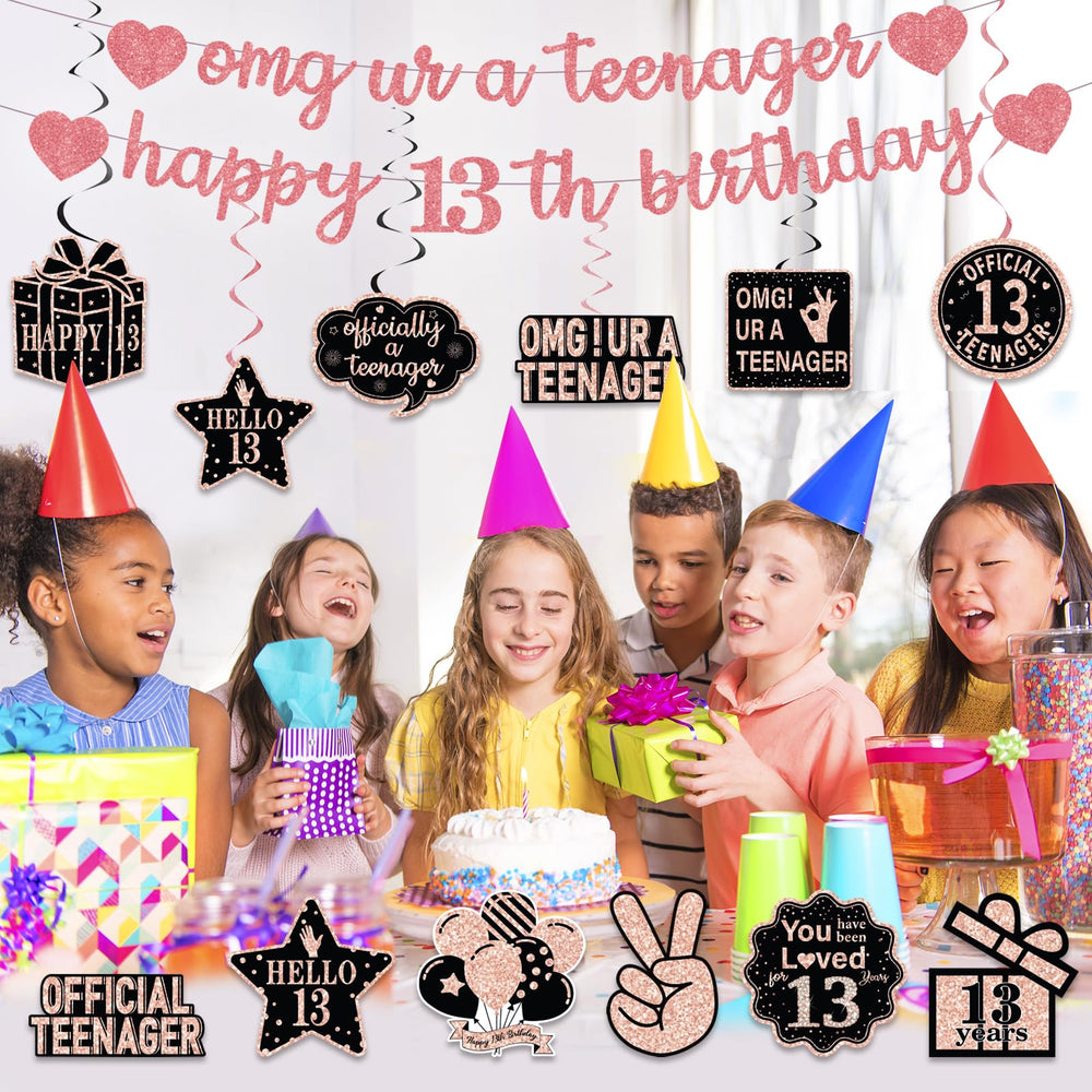 ZHAOQIZENG reusable 13th birthday decor set for future celebrations.
