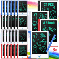 Zhehao 24-pack LCD mini writing tablet white front view for classroom doodles and party favors