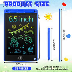 Zhehao 8.5-inch blue LCD doodle board, portable for travel and learning.