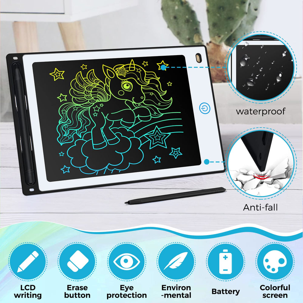 Kids drawing on Zhehao LCD tablet for mess-free creativity