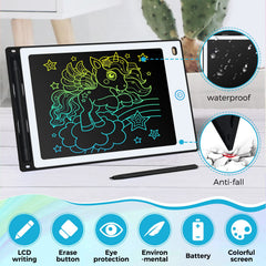 Kids drawing on Zhehao LCD tablet for mess-free creativity