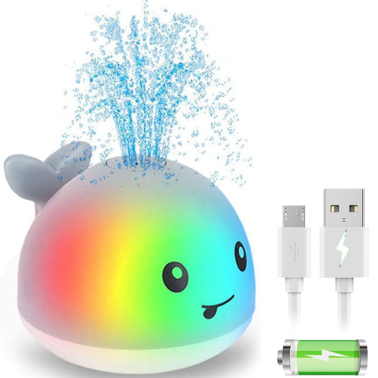 ZHENDUO rechargeable whale bath toy sprays and glows during bath time