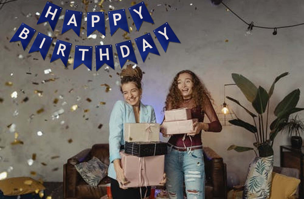 ZHENGYE blue banner photo prop for memorable birthday shoots