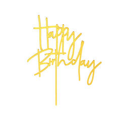 ZHENGYE gold Happy Birthday cake topper for elegant celebrations.