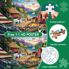 ZHISEOYI 500-piece puzzle playful dog on lakeshore