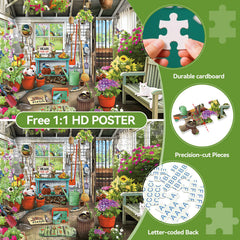 ZHISEOYI cat illustration in the puzzle sparks cozy garden vibes.