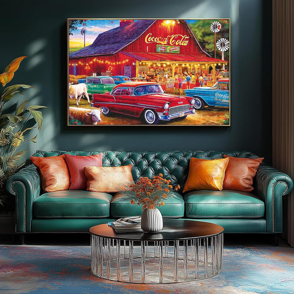 Zhiseoyi Unique Night Car Life artwork creates a striking centerpiece.