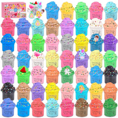 ZHNEHAOKAN 56-pack Valentine butter slime set for classroom gifts.