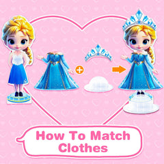ZHOC magnetic dress up dolls safety-rounded edges design for curious toddlers.