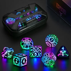 ZHOORQI LED dice set in charging box with ready-to-play glow