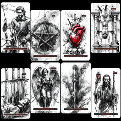 ZHQGYN Gothic Whispers card 1 with bold monochrome art for clear readings.