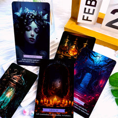 Path of Shadows card spread reveals intricate artwork for intuitive readings