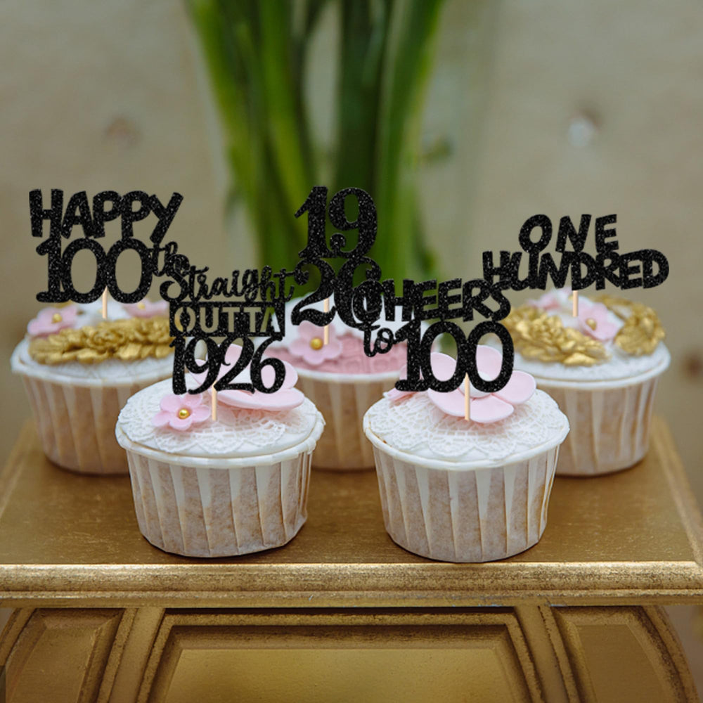 ZHUOWEISM 100 years anniversary toppers on dessert tray