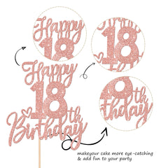 ZHUOWEISM Rose gold cake topper, one-side glitter for eye-catching centerpieces