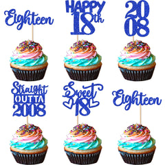 ZHUOWEISM glitter 18th birthday cupcake topper design 1 enhances dessert display