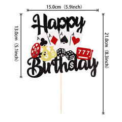 ZHUOWEISM Vegas themed birthday decoration adds sparkle to any cake