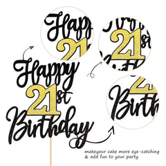 ZHUOWEISM 21 Fabulous Theme Topper decorates birthday cakes elegantly
