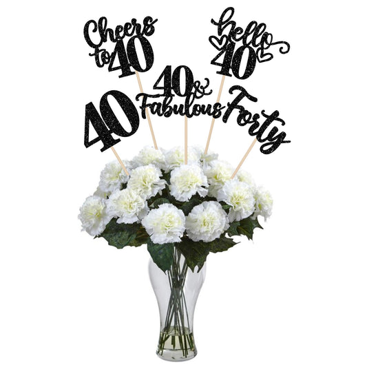 ZHUOWEISM 40th birthday centerpiece sticks design adds bold glitter to table decor