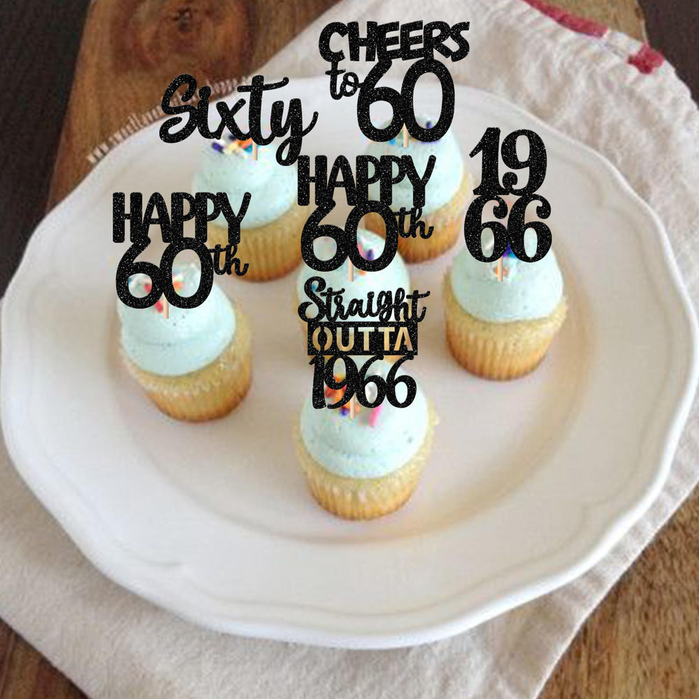 ZHUOWEISM design-d topper highlights 60th celebration on cakes with bold style.
