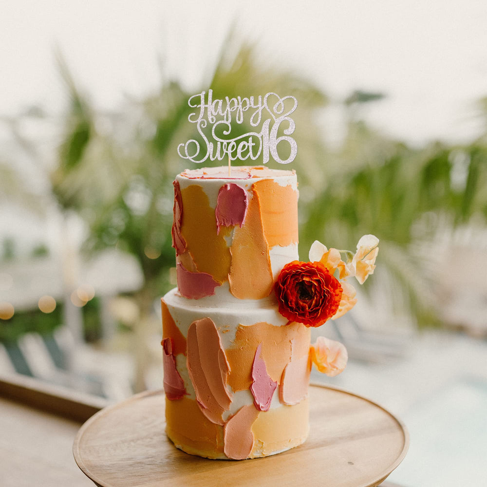 ZHUOWEISM Sweet 16 topper for ice cream, cookies, and more desserts.