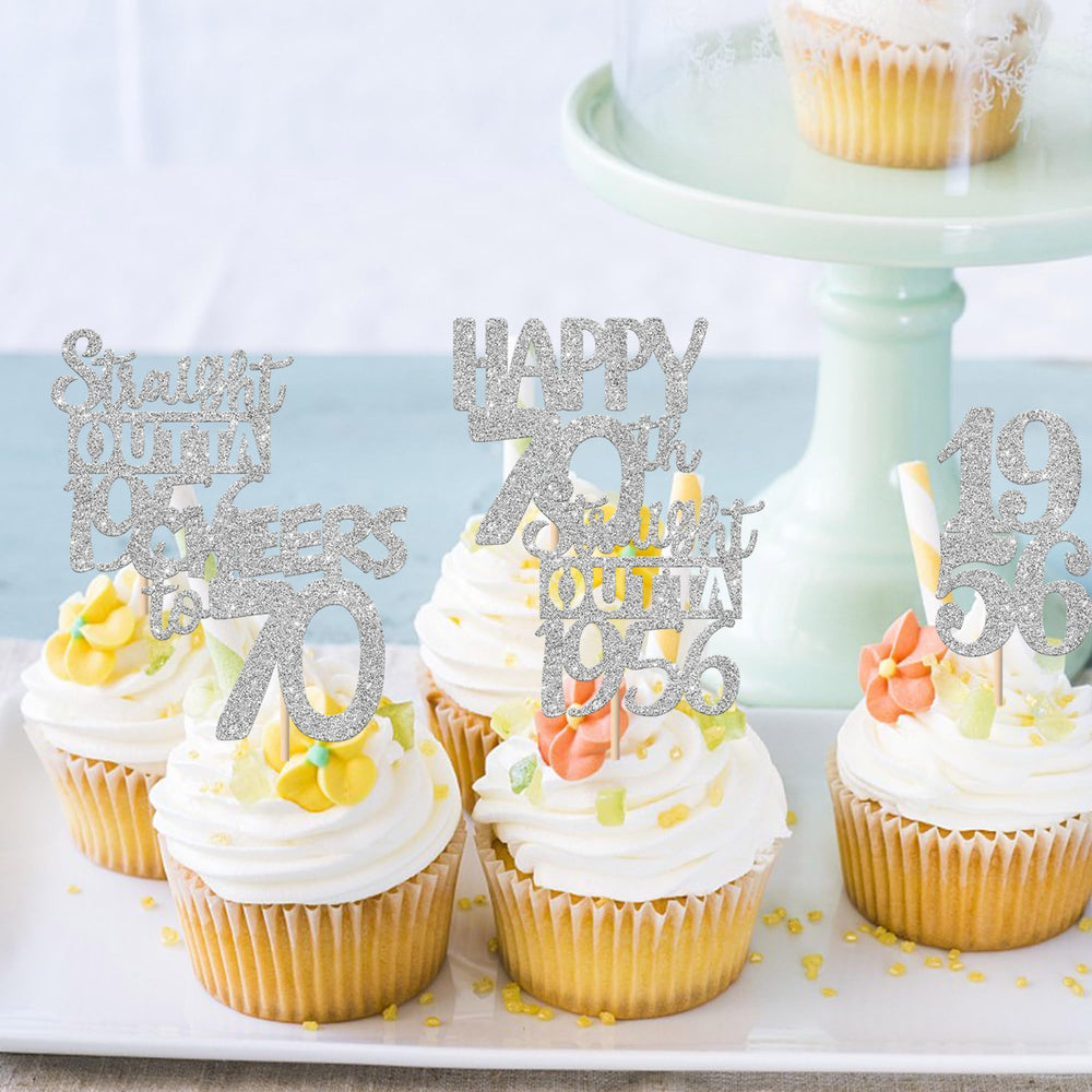 ZHUOWEISM 70th-wedding-anniversary topper adds elegant sparkle to treats.