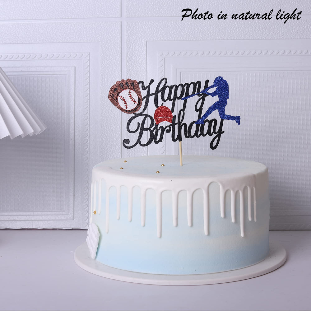 ZHUOWEISM baby shower baseball topper sparkling design for desserts.