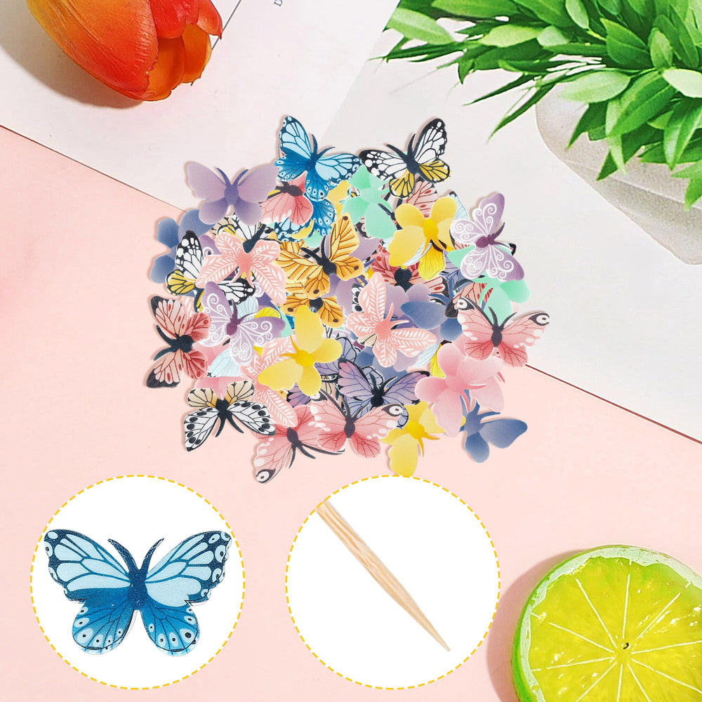 ZHUOWEISM butterfly toppers on wedding and birthday cakes for elegant decor.