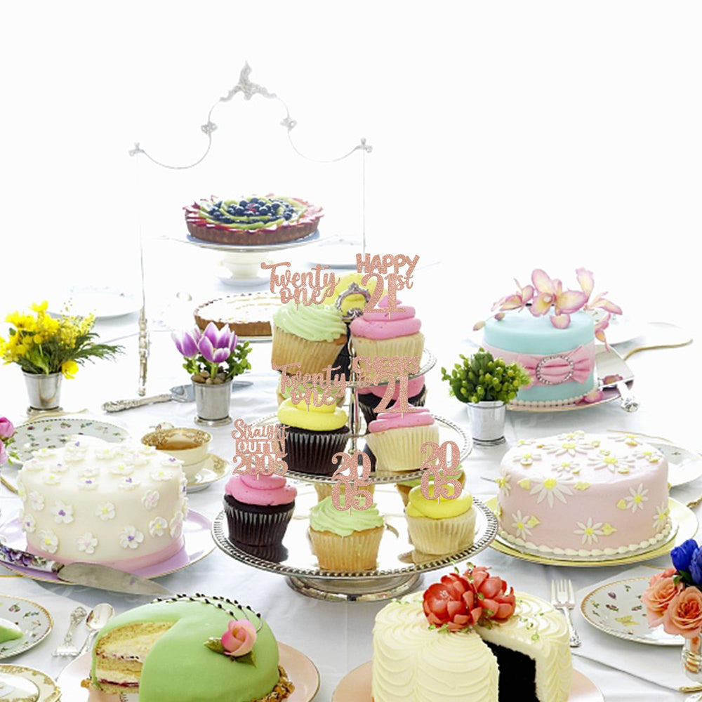 ZHUOWEISM cake decorations rose gold topper for instant party vibes
